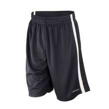 Mens Quick Dry Basketball Shorts (Black/White) - Coffee Brown - View 1