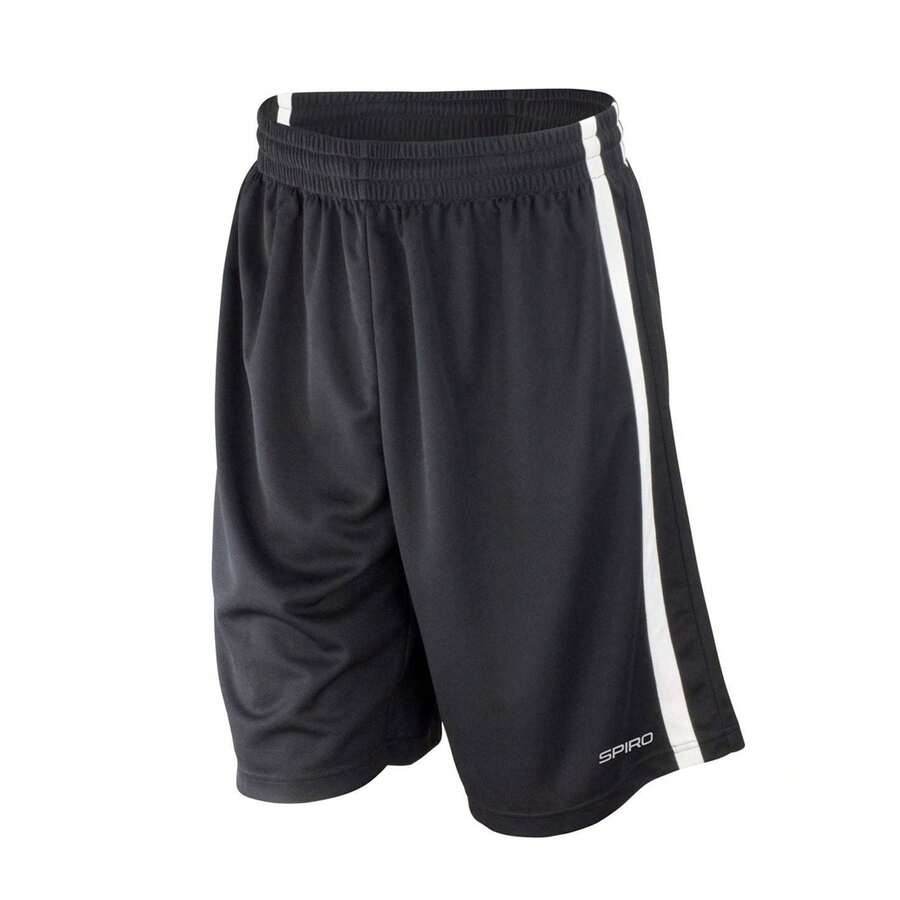 Mens Quick Dry Basketball Shorts (Black/White) - Coffee Brown - View 1