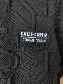 Chatreadl 2 件套年轻男孩休闲时尚 Polo 领针织上衣和短裤字母图案服装，适合春季、夏季、秋季户外 - 黑色 - 查看 4