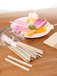 50/100 支冰淇淋棒冰棒棒 DIY 手工制作材料模型冰淇淋棒木块木棍（不同批次木材颜色深度可能有所不同，这是正常现象，不影响使用） - 彩色 - 查看 5