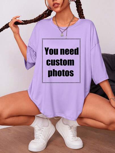 Regalos personalizados y personalizados, Gatos - Personaliza una camiseta de mujer con un lema impreso a medida, agrega tu propio texto/imagen (patrón de insignia/logotipo de la empresa/foto familiar/selfie)