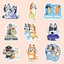 Bluey 103pcs/Set Cute Bluey Stickers, Water Cup Stickers, Notebook Stickers, DIY Handmade Stickers,Stickers For Boys,Notebook Anime,Scrapbook>Stickers