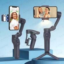 AXNEN AI Smart 3-Axis Gimbal Stabilizer, Compatible With Smartphones, Supports Gesture Control And Built-In Fill Light, Portable And Foldable - Perfect For Smooth Video, Live Streaming And Vlogging - Multicolor - View 9