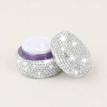1pc Portable Cosmetic Travel Container With Refillable Cosmetic Jar Container, Inlaid With White Rhinestones, Suitable For Skin Care With Lotion And Cream Leakproof, Suitable For Travel, Drawer, Dressing Table, With Refillable Cosmetic Jar Container, Must-Have Gift For Him/Her During Festivals
