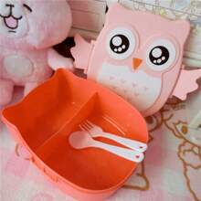 Portable Plastic Children Students Lunch Box  Bento Box  Container Carton  Dinnerware Cutlery Food Container