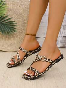 Fashion Bohemian Sandals For Women, Designer Niche 2025 New Black Open Toe Rhinestone Strap Flat Summer Sandals