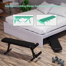 Adjustable Weight Bench Home Gym Weight Lifting & Sit Up Abdominal Bench Flat Exercise Workout Bench - Black - View 3