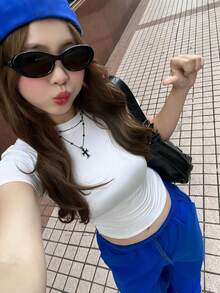 VIBEWAVE Elastic Drawstring Oversized Thin Knit Casual Street Pants, Spring/Summer