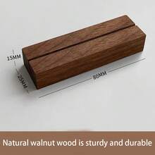 创意木制复古风格桌面便签夹，可爱桌面支架，可放置便签、照片、留言、装饰工艺品 - 棕色 - 查看 9