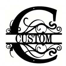 1 Fine Metal Art Logo - Personalized Last Name Logo, Name Design, Home Decoration With Custom Initials Thumbnail, Classic Style, Wall-Mounted Wall Art Decoration For Theme Parties, Perfect Heartfelt Gifts For Friends And Family