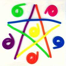 24/12 peças Brinquedos Sensoriais, Cordas Elásticas de Fidget para Brinquedos de Fidget Tipo Macarrão, Corda Elástica Mini | Macaco Reconfortante Superfície Elástica | Linha | Brinquedo Elástico Tátil Sensorial - Multicolorido - Visão 5