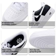 Nike 青年空军 1 NN GS 低帮时尚运动鞋，休闲日常鞋，轻便透气运动鞋，HF9096-100 - 黑/白 - 查看 4