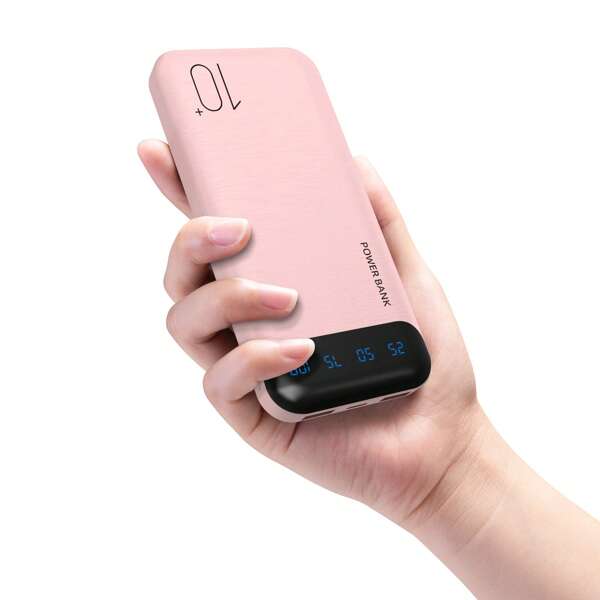 Externer Akku, 22,5 W Powerbank 10000 mAh, tragbares Ladegerät, schnelles Aufladen mit LED, kompatibel mit Phone, Sasung, Pad usw.