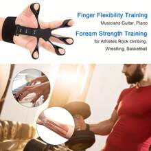 Grip Strength Trainer(5Pcs) - Forearm Strengthener, Finger Exerciser, Finger Stretcher, Forearm Workout Ring And Hand Exercise Ball - Grip Strengthener And Extensor Trainer For Any Sizes Hand & Finger - 黑色 - 查看 8