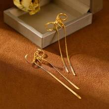 1 Pair Fashion Metal Bow Knot Clip On Earring For Women Elegant Wedding Daily Jewelry,Mother's Day Valentine's Day Gift,Velvet Bag Packed - Bow Ear Clip - View 2