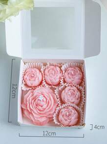 6pcs/Pack Peony Flower Scented Candle Gift Set, Valentine's Day Gift, Birthday Gift, Home Decoration