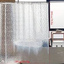 Fashionable EVA Water Cube Shower Curtain, Waterproof, Chemical-Free, Transparent Lining, No Hooks Included. Summer Bathroom Decor, New School Year Bathroom Accessory (This Product Is Lightweight, Please Note The Product Dimensions) - Multicolor - View 11