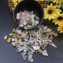 0,10 kg Chips de cristal natural de 7-9 mm, adecuado para regalos festivos, decoración del hogar, manualidades DIY, acuario, maceta y decoración artesanal