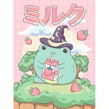 1 件墙面艺术海报无框流行钻石艺术画 5D DIY 马赛克动物卡通可爱婴儿青蛙镶嵌十字绣刺绣饰品套件卧室装饰