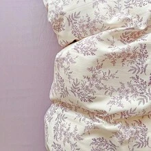 1 件柔软舒适的小碎花双层纱布羽绒被套，可机洗，简约风格 - 彩色 - 查看 3