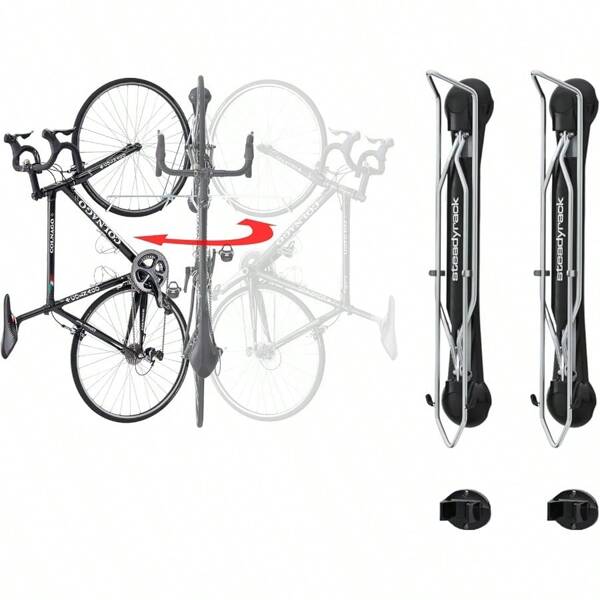 Steadyrack Fahrrad Wandhalterung - Classic Rack - Fahrrad Wandhalterung Vertikal als Aufbewahrungslösung für Ihr Haus Ihre Garage oder Ihren Fahrradpark - 2er Packung
