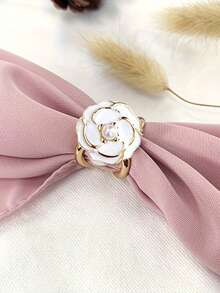 5PCS Accessories Women Fashion Hijab Pins Casual Simple Bohemian Style Gold Faux Pearl Silk Scarf Combination Buckle Corner Knot Ring Multi-Functional Scarf Fixed Buckle For Dress