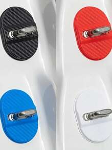 4pcs Car Door Lock Protector Covers, Carbon Fiber Car Door Handle Protectors, Scratch Guard Covers, Durable Synthetic Rubber, Oil-Rubbed Finish For Most Car Handles VW Nissan Chevrolet BMW Audi, Universal Car Door Accessory Protection Sleeve