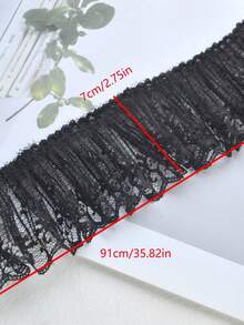 1 码 7 厘米黑白蕾丝荷叶边饰边，手工蕾丝配饰，适用于袖口、衣领、洛丽塔时尚 - 彩色 - 查看 8