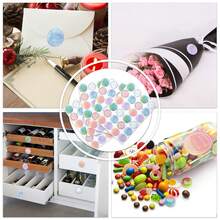 240 Pcs Sticky Labels, 2"Self Adhesive Round Labels Stickers, Self Adhesive Easy Peel Off Gift Labels With Easy Write Surface For Boutiques, Shops To Use On Bags, Jar, Boxes And Envelope - Multicolor - View 6