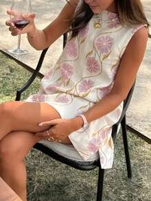 女士时尚印花短款波西米亚度假连衣裙