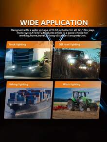 GLANBERT 2pcs-Pack Motorcycle LED Dual Color Mini Lens Lights With Switch Work Auxiliary Lights Hi/ Lo Beam Car Working LIghts Projector Lights For Cars SUV UTV - Multicolor - View 12