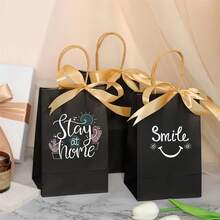 1/12pcs Random Color Brown Kraft Paper Gift Bags, Versatile DIY Bags - Multicolor - View 4