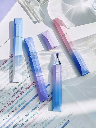 4支装多巴胺彩色荧光笔套装，斜头软头渐变色点描笔，适用于绘画、学生返校文具礼品、办公用品