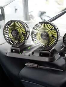 Ventilador Doble Para Auto Coche Agustable  360 ​​° - Negro - Ver 1