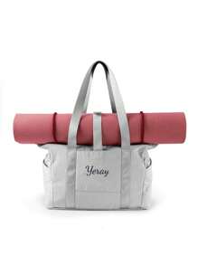 1pc Embroidery Customization Tote Bag For Women With Zipper, Gym Tote With Compartments, Large Capacity Casual Shoulder Bag, Work Tote Nurse Dance Yoga Bag For Sport, Travel