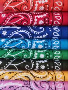 بندانا بطول 21 إنش مصنوع من البوليستر مزخرف بنقشة البيزلي متميزة بتصميم سريع الجفاف وماص للعرق، اختيار مثالي للهدايا