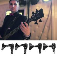 2L2R Fishtail Shaped Button Sealed Bass Guitar Tuning Pegs Machine Heads(Black) - Multicolor - View 9