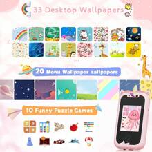 RIVGOT Children's Smart Phone With Dual Camera, Games, MP3, USB Chargeable, Multi-Filters And Stickers, Suitable For 3-12 Years Old Boys And Girls, Kids Camera Toy, Back To School And Birthday Gift