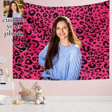 1pc Customizable Personalized Tapestry With Photos And Text, For Birthday, Wedding, Halloween, Christmas, Party, Father's/Mother's Day, Home Decor, Bedroom Aesthetics