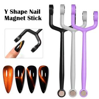 1 Pc Cat Eye Magnet For Nails, Y-Shaped Double Head Cat Eye Gel Nail Polish Magnet, Portable Professional Nail Magnet Stick, Cat Eye Magnet Tool For Cat Eye Gel Nail Polish, Suitable For Personal DIY Design