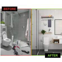 50/40cm Towel Rack With Movable Hooks 304 Stainless Steel Bathroom Kitchen Towel Holder Wall Mounted Towel Rack For Home Hotel Stainless Steel Bathroom Towel Holder Storage Organizer Shelf Wall Mounted Towel Rack Home Hotel Wall Shelf For Kitchen Bathroom Towel Rack