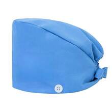1pc Unisex High-Grade Solid Color Polyester Work Hat/Nurse Cap, Antibacterial & Dustproof, With Moisture-Wicking Sweatband, Button Closure On Sides, Suitable For Hospital, Surgery, Nursing, Beauty, Housekeeping And Cleaning