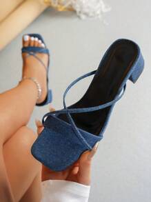 Women's High Heel Sandals,Black High Heels,Black Sandals,Black Shoes,Summer Shoes,Minimalist High Heels,Chunky Heel, Lace-Up Sandals, Mule Shoes