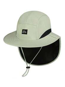 1 Pc New Leisure Polyester Fabric Anti-UV Windproof Sun Hat, Outdoor Spring And Summer Visor Cycling Wind-Resistant Cap, Suitable For Outdoor Shade Use