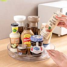 1pc Slouchy Susan Turntable Organizer For Refrigerator, Rotating Spice Rack For Cabinet, Kitchen Countertop, Pantry, Anti-Slip 360° Rotating Tray For Kitchen Storage And Organization, Table Decor, Holiday Gift, Christmas Present