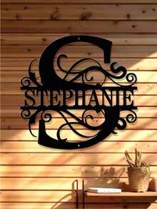 1 Fine Metal Art Logo - Personalized Last Name Logo, Name Design, Home Decoration With Custom Initials Thumbnail, Classic Style, Wall-Mounted Wall Art Decoration For Theme Parties, Perfect Heartfelt Gifts For Friends And Family