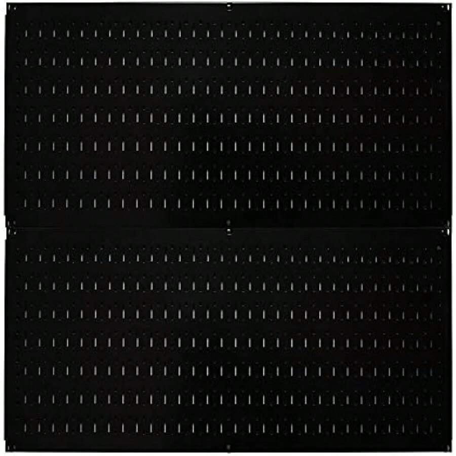 Wall Control Stecktafel-Regal horizontal Metall Garage Werkzeug-Aufbewahrung Packung zwei 81 3 cm breit x 40 6 cm hoch einfach zu installierende Stecktafeln schwarz - Schwarz1 - Übersicht 1