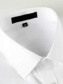 Men's Shirt Solid Color Versatile Banquet Festival Daily Wedding Tuxedo Formal Long-Sleeved Outfit Men Single-Breasted Size XS-XXXL 1PC Fall Clothes For Men - 白色 - 查看 3