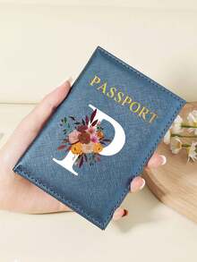 1pc A-Z 26 Letters Fashionable Letter Print Stylish Burgundy Passport Cover, Premium PU Leather Passport Wallet With Multi-Card Pockets For Credit Cards, Boarding Passes, And IDs Graduation - Burgundy - View 68