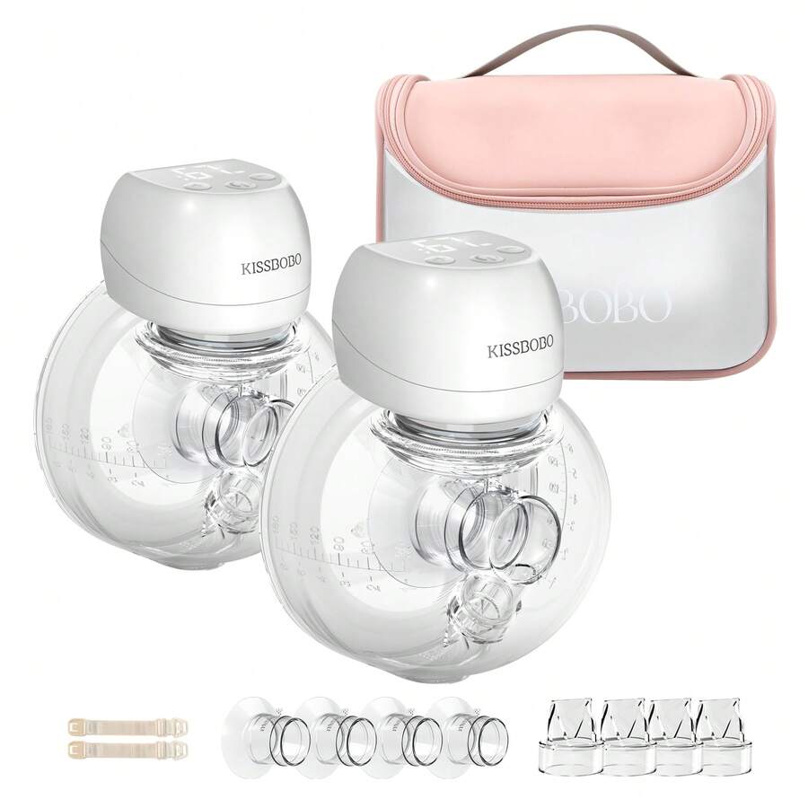 KISSBOBO ABP-1508 Hands Free Breast Pump Wearable With Storage Bag, Wearable Breastfeeding Pump Strong Suction, Low Noise, 3 Modes & 9 Levels,With 21/24mm Insert/Flange - trắng - Xem 1